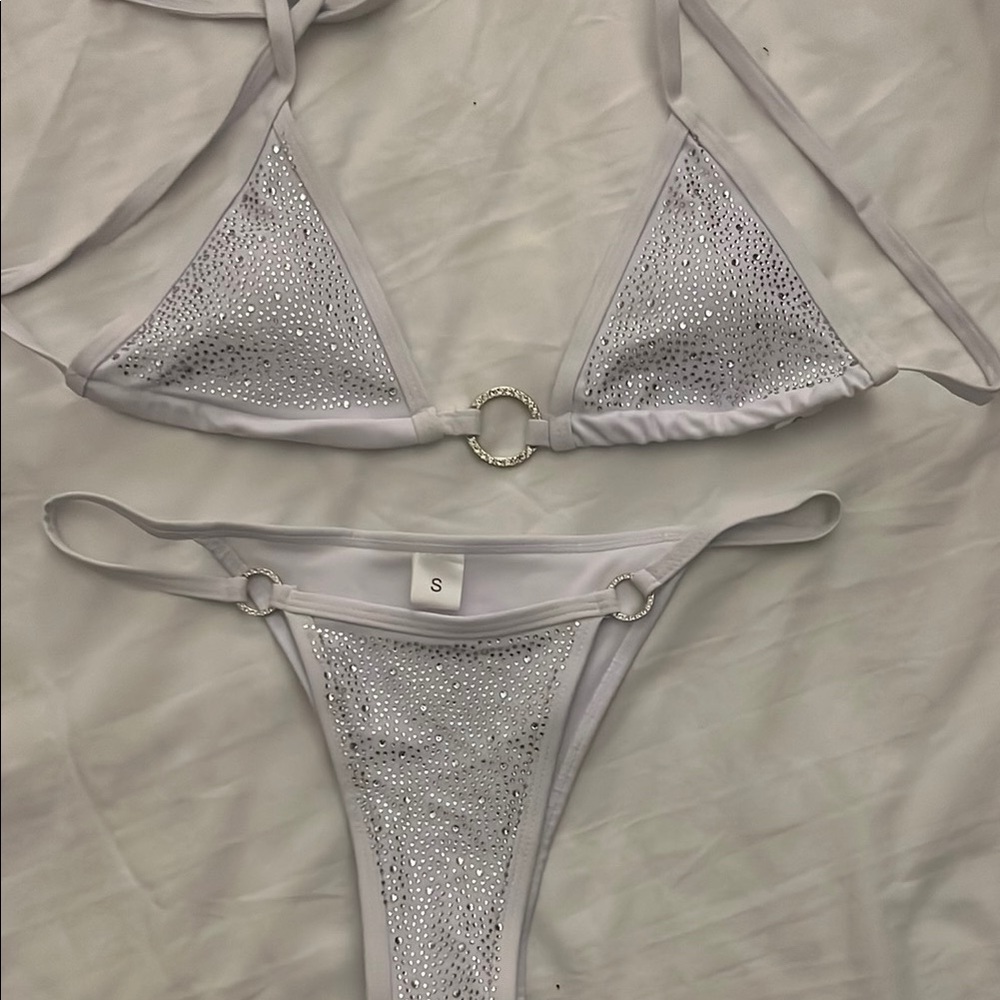 Silver Sequin Bikini Set
